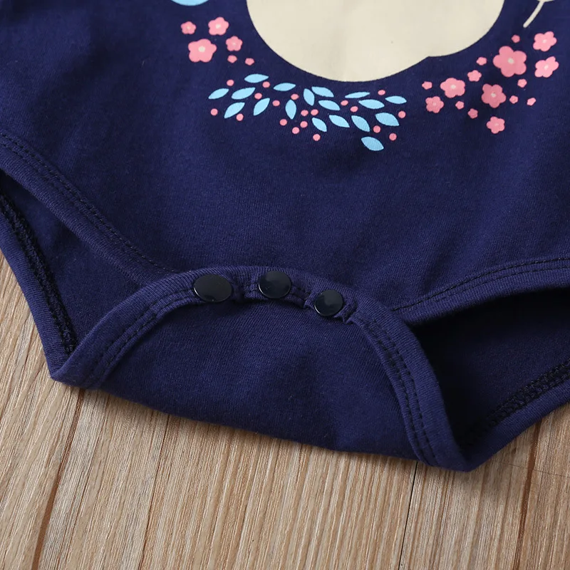 

Spring And Autumn Baby girls clothes Cartoon Fox Suit for girls newborn sets 3pcs Romper+pants+hats Infant Clothing 3-18m outfit