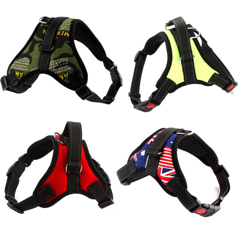 Регулируемый нейлоновый поводок для собак жилет больших кошек Средний Поводок