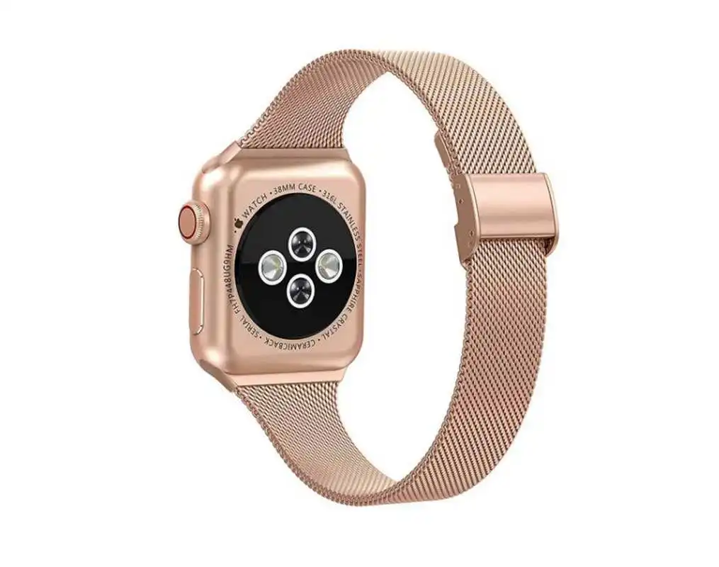 Серебряный ремешок для Apple Watch 5 Миланский Браслет 40 мм 44 i Phone 4 Series i Watch 2 3 1 полосы 38 мм 42 ремешок из нержавеющей стали