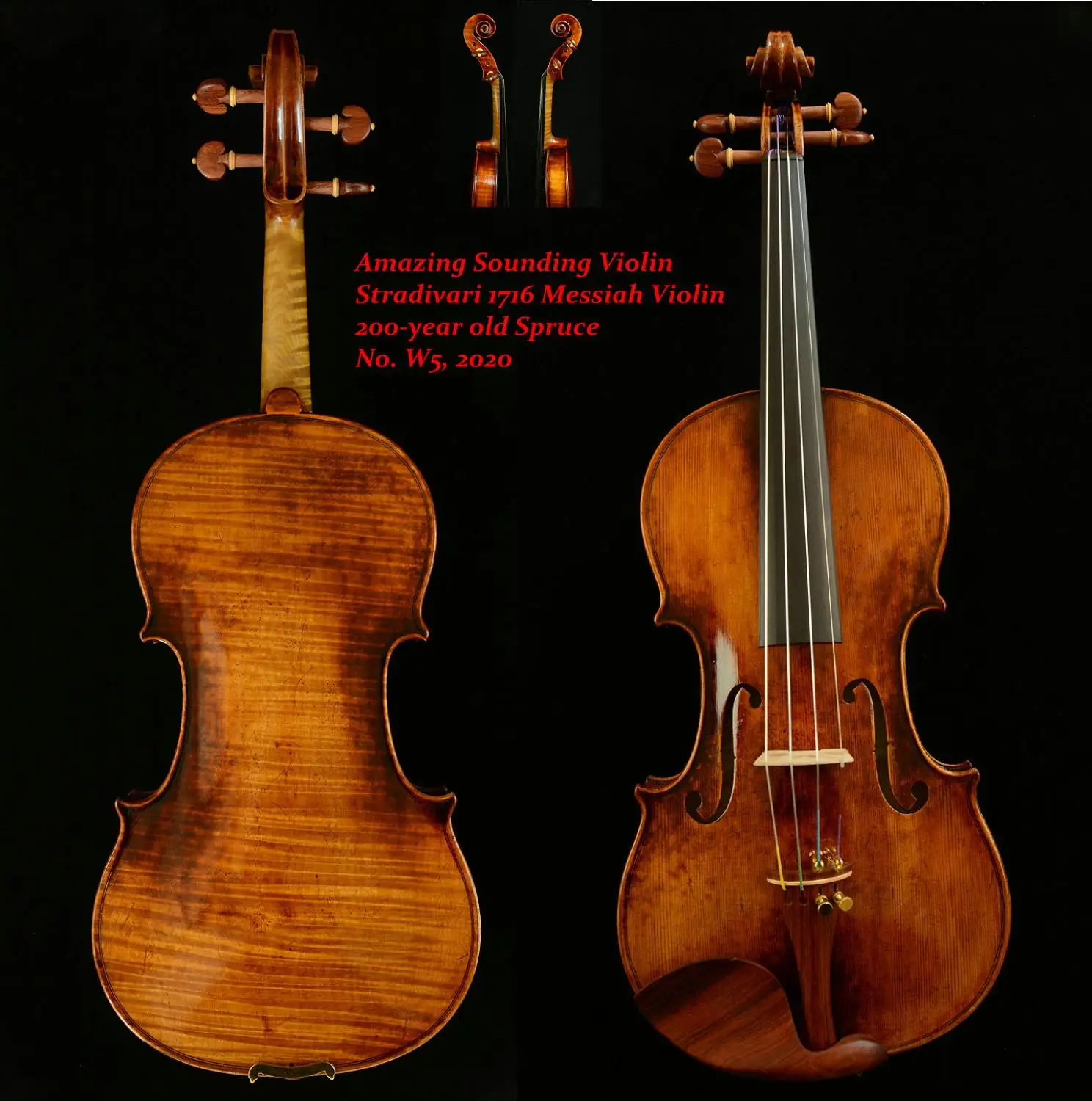 Реальное фото Stradivari 1716 мессия скрипка Мастер Ван собственное произведение № W5 2020
