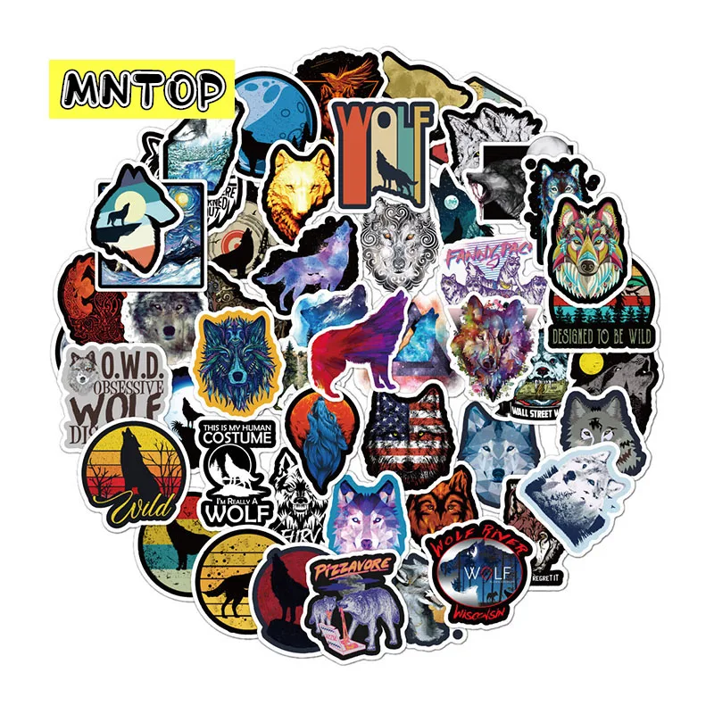 

Наклейки в виде животных, волк, граффити, наклейки для холодильника, чемодана, ноутбука, мотоцикла, скейтборда, детская игрушка, 10/30/50 шт./лот