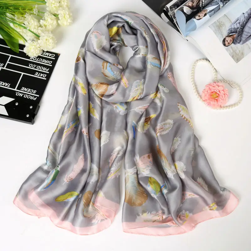 Роскошный брендовый шарф из чистого шелка женская дизайнерская шаль