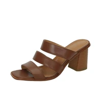 new 2021 cowhide women genuine leather sandals platform slippers summer shoes womens high heels flip flops pumps woman