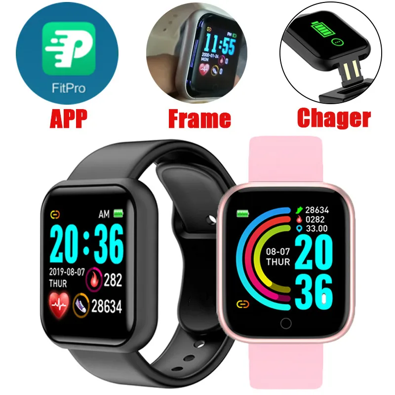 

Smart Women's Watch Y68 Fitness Tracker Sports Bracelet Heart Rate Blood Pressure Monitor Bluetooth Wristband for Men Children