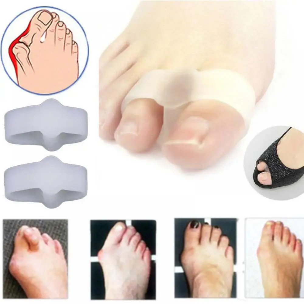 

1 Pair Two-hole Foot Fingers Two Hole Toe Separator Silicone Gel Thumb Valgus Protector Bunion Adjuster Valgus Guard Foot Care