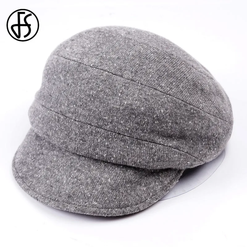 Женская теплая шерстяная шапка FS однотонная уличная фиолетового синего красного