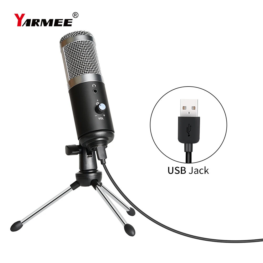 Профессиональный студийный USB микрофон конденсаторный для подкастов