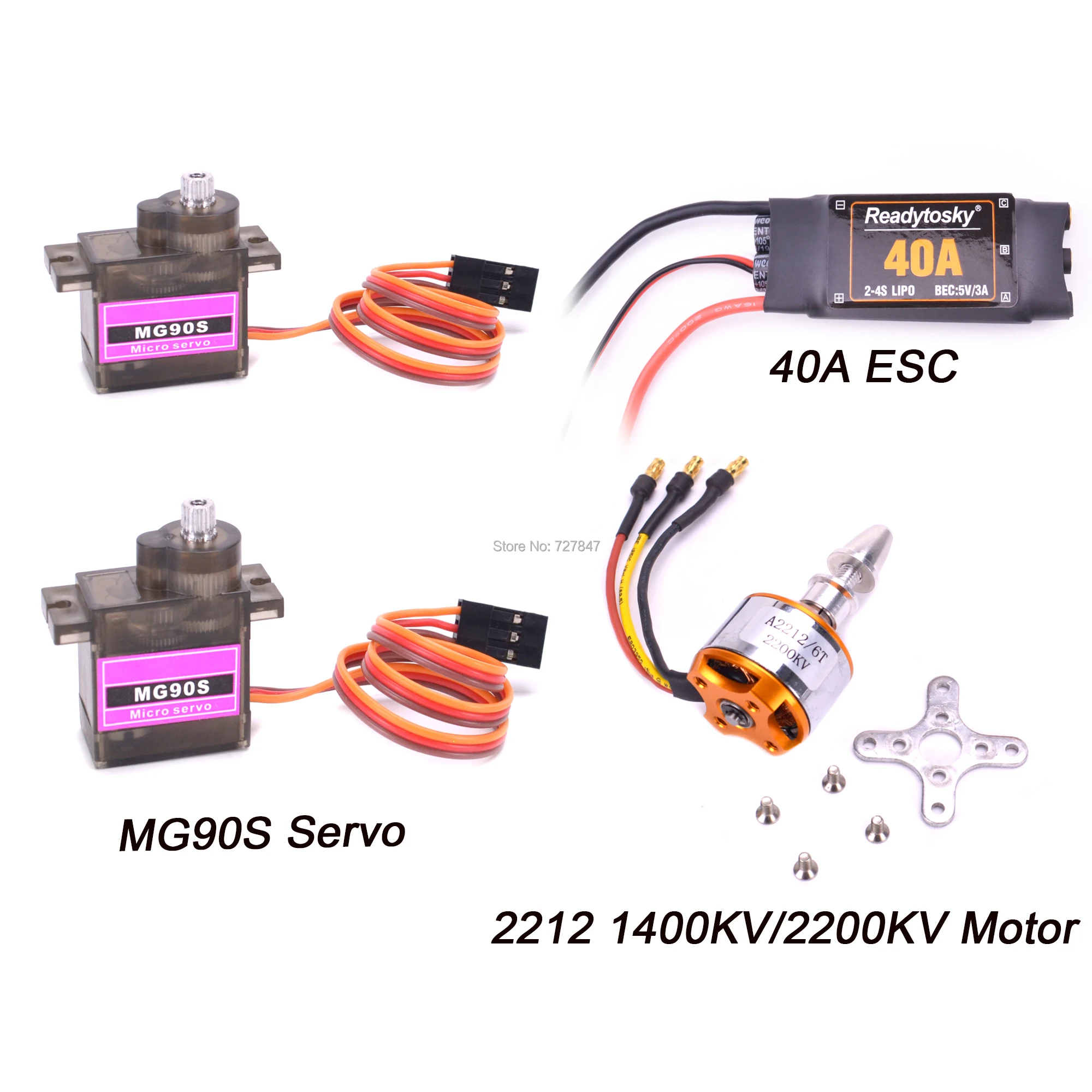 40A бесщеточный ESC A2212 2212 1400KV/2200KV мотор MG90S сервопривод металлическая передача цифровая 9g для RC фиксированное крыло самолет вертолет
