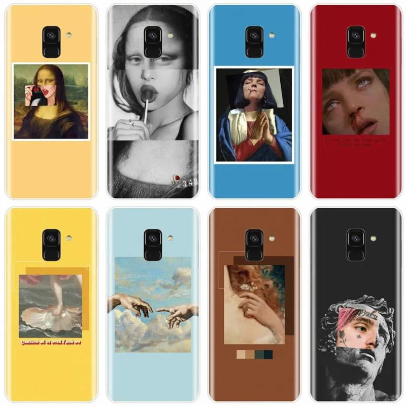 Забавный силиконовый чехол для телефона Леонардо да Винчи Мона Лиза ПЭТ Samsung A3 A5 A6