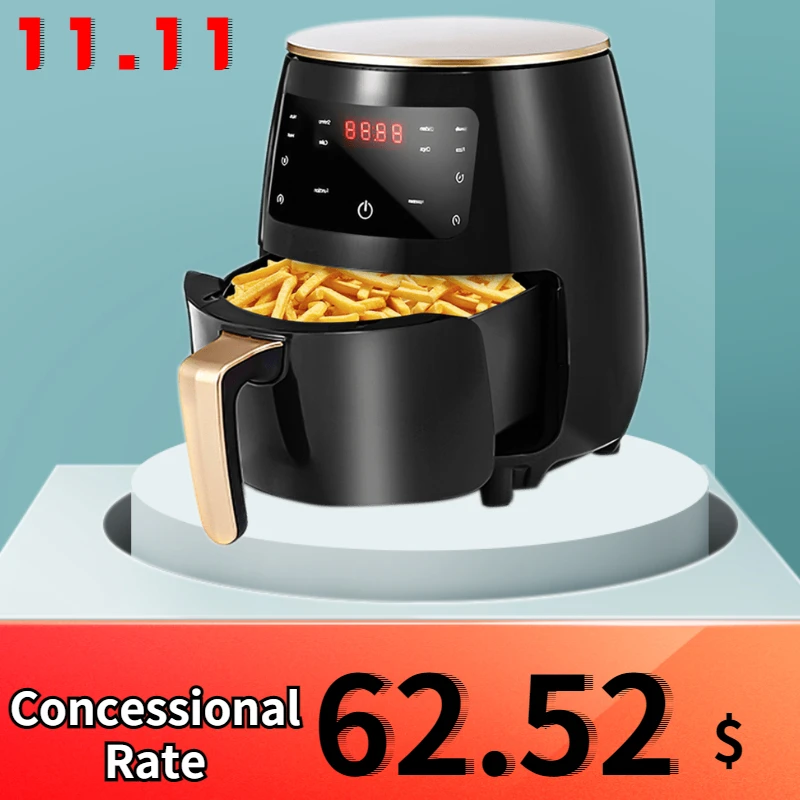 

1400W 4.5L Air Fryer Oil Free Health Fryer Cooker Multifunction Smart Touch LCD Deep Electric Deep Airfryer Oven