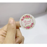 2021 new trend self adhesive thank you sticker label with various flower decoration your bathroom living room for gift sealing