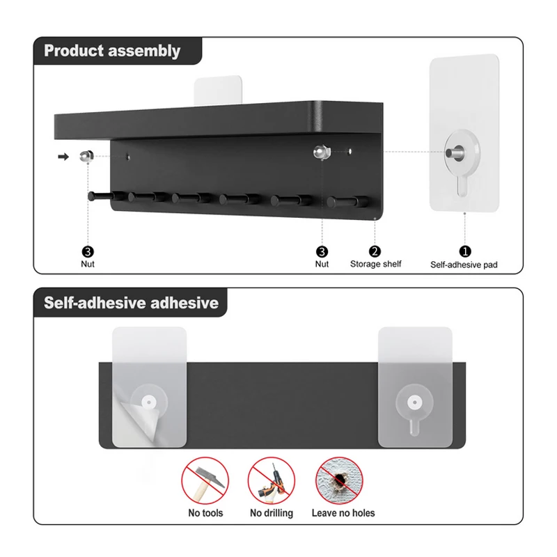 

key holder Door Hanging Hook stainless steel Decorative Wall Shelf Sundries Storage Box Hanger Organizer Multifunction Holder