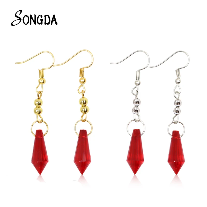 

New Genshin Impact Tartaglia Dangle Earrings for Women Ear Clips Cartilage Genshin Childe Drop Earrings Women Girls Jewelry Gift