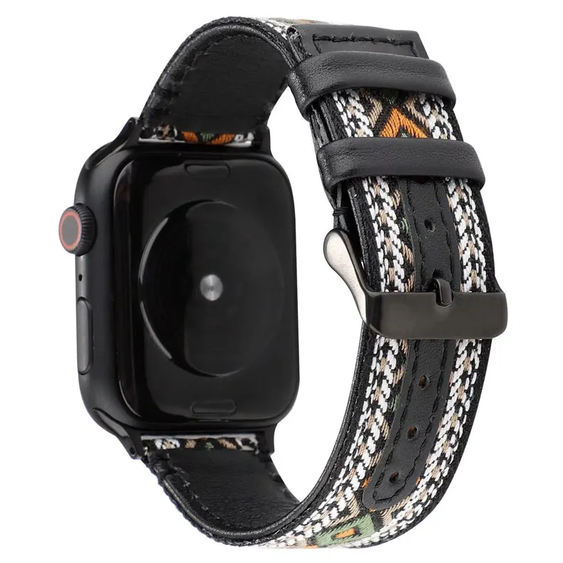 Нейлон+ натуральная кожа ремешок для apple watch, ремешок 42 мм, 38 мм, версия apple watch 5/4 44 мм 40 мм, для iwatch, версия 3, 2, 1 браслет аксессуары