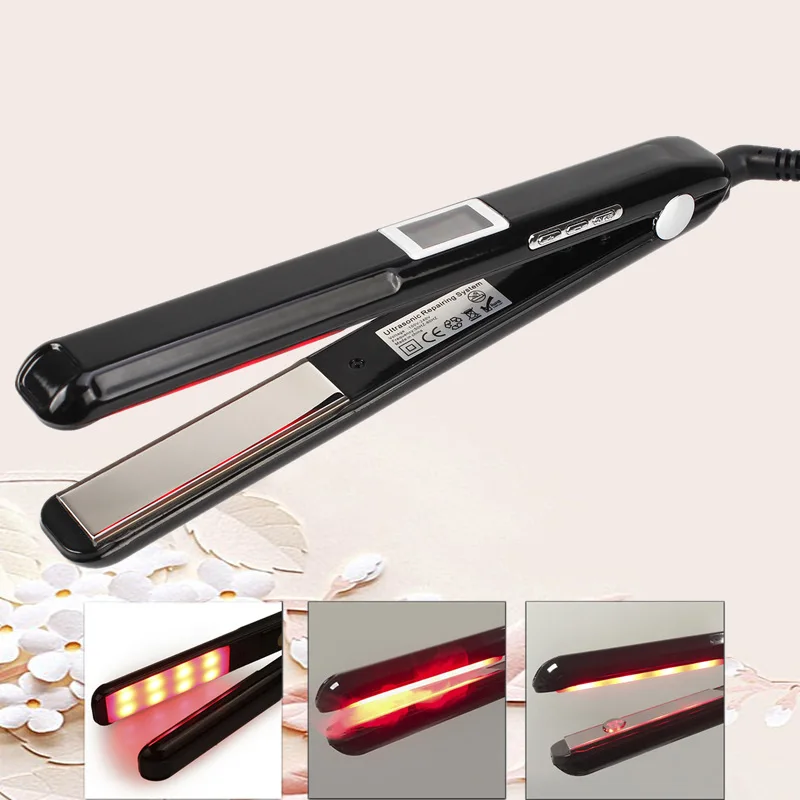 

Professional Ultrasonic Infrared Multifunctional Hair Straightener LCD Display Household Hair Straightener Electric Splint