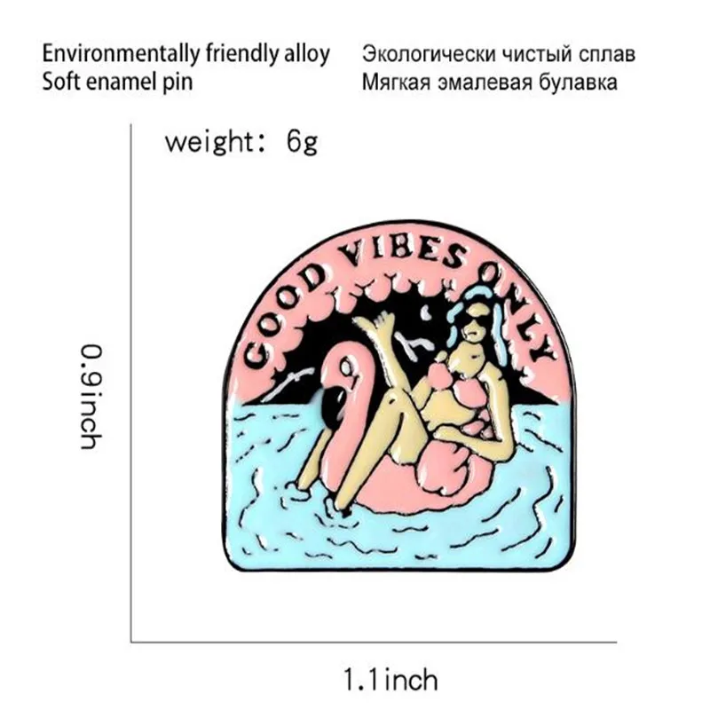 Новый мультфильм плавательный бассейн значок украшения одежды аксессуары