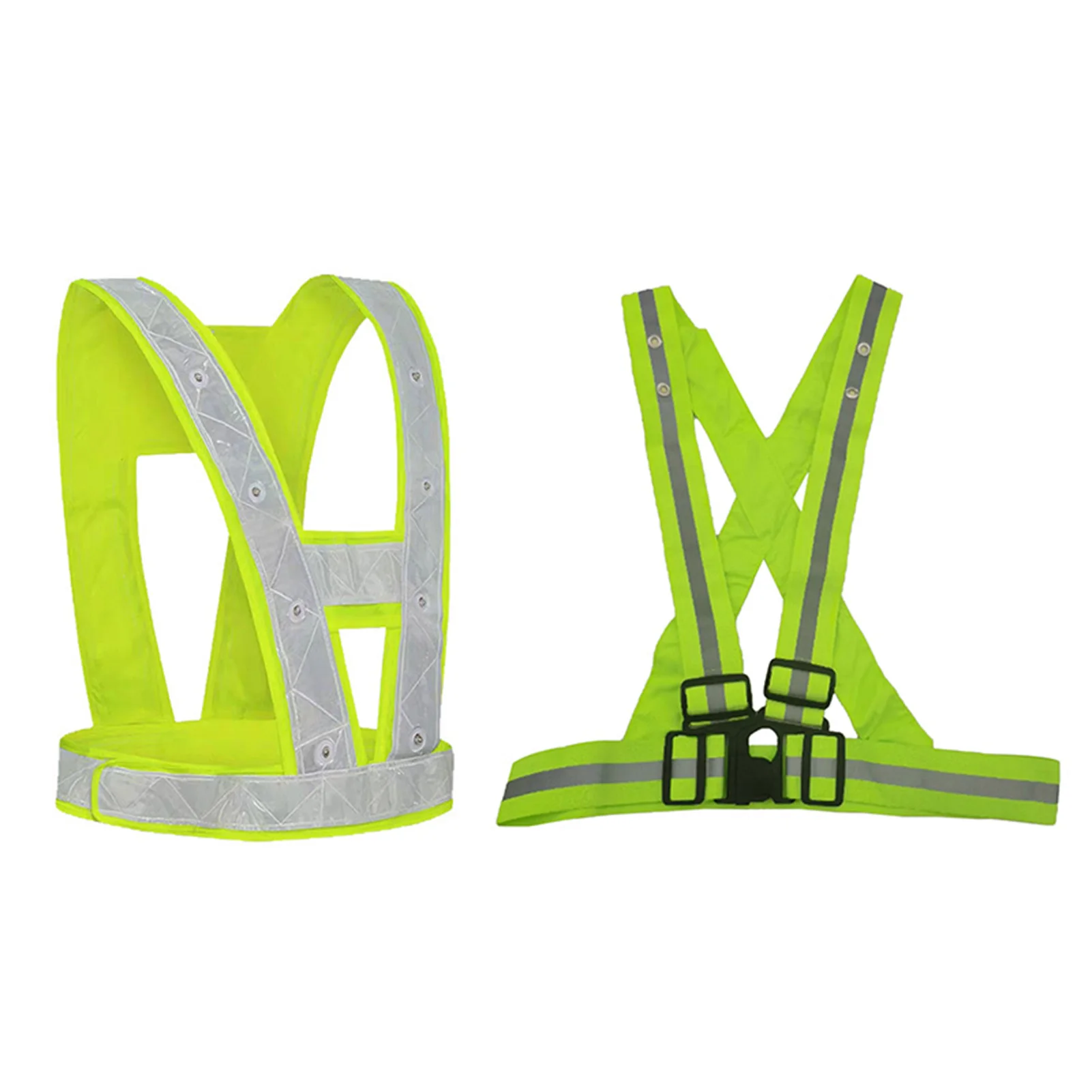 

LED Running Reflective Vests V-shaped Illuminated Reflective Vest USB Charging Elastic Adjustable Safe Vests For Cycling