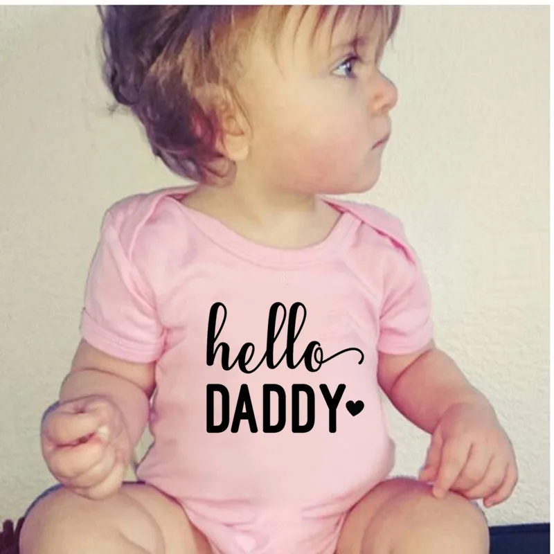 

Комбинезон для новорожденных, с коротким рукавом и надписью «Hello Papa»