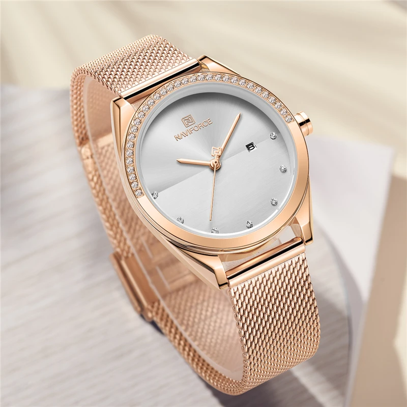 Часы наручные NAVIFORCE женские кварцевые брендовые Роскошные повседневные с