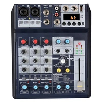 new bluetooth audio mixer 4 channel usb sound card interface console for computer recording and live broadcasting dj mixer