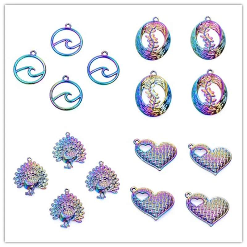 Подвески из цинкового сплава радужного цвета в ассортименте 10 шт./лот фурнитура