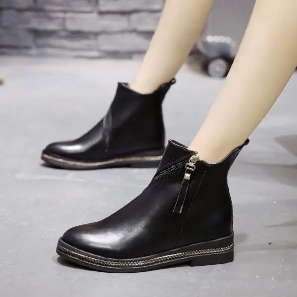 Bootee/ женские резиновые сапоги; роскошные дизайнерские ботинки на низком каблуке; женские ботинки с круглым носком на шнуровке; элегантная обувь для дождливой погоды - Цвет: 1