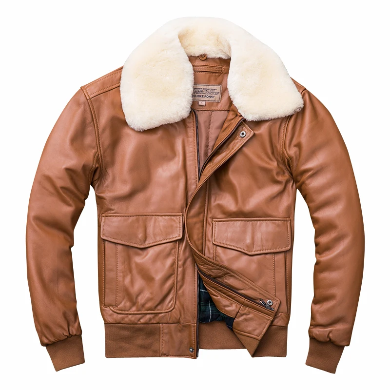 

Leather Jacket Men's Autumn Winter Genuine Leather Sheepskin Coat for Men Plus Size Bomber Jacket Parka 2020 KJ2537