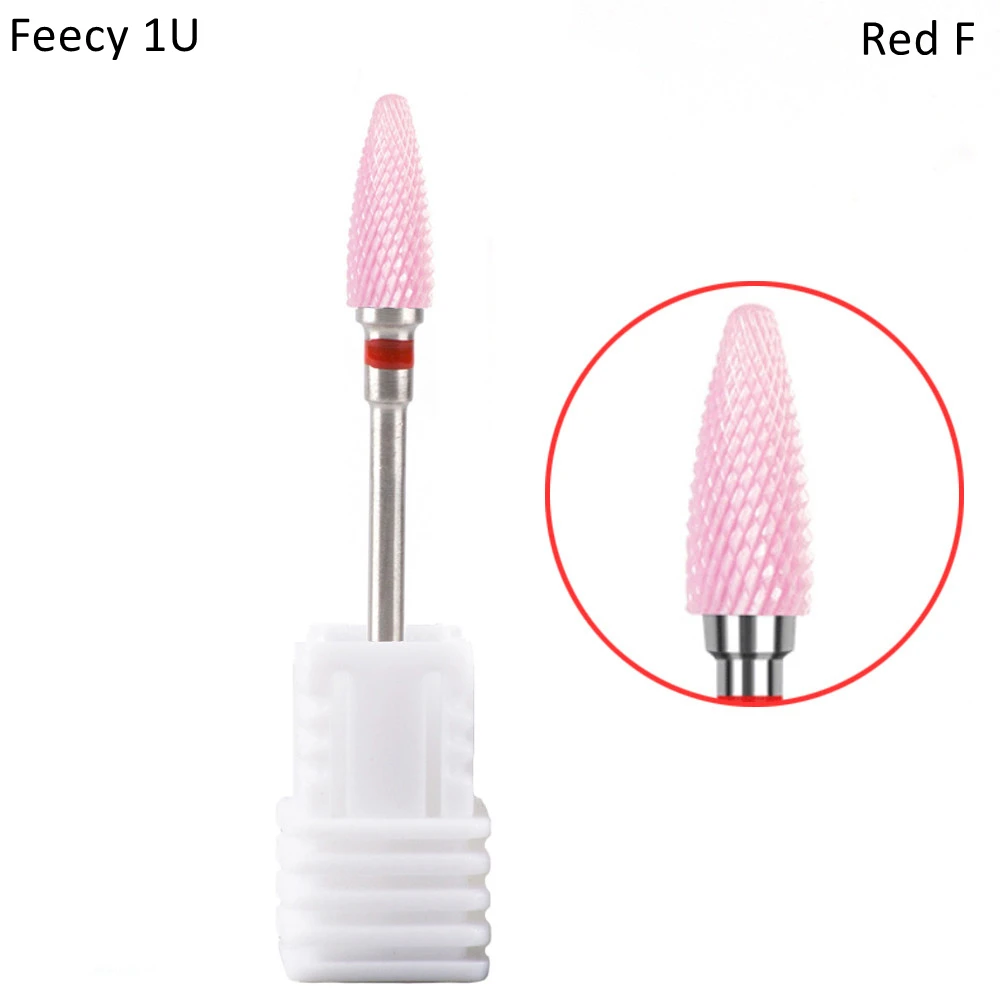 Feecy 1U Red F Milling Cutter For Manicure And Pedicure Mill Electric Machine For Nail Electric Nail Drill Bits Nail Art Mill Apparatus Feecy - Цвет: Feecy 1U Red F