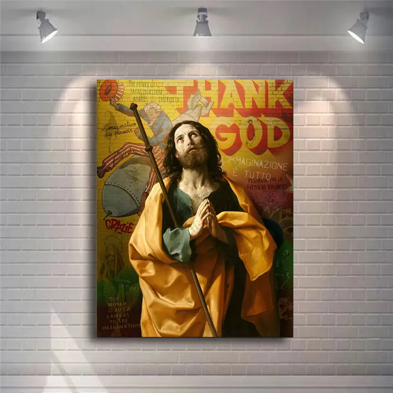 

Graffiti Paintings about Jesus Picture Canvas Painting Decor Oil Painting Wall Picture Poster Modern Wall Art Picture Home