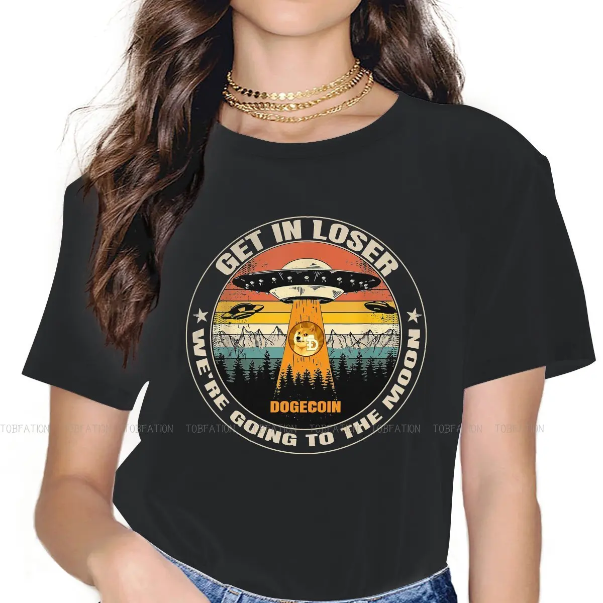 

Get In Loser Harajuku TShirt Dogecoin DOGE Cryptocurrency Blockchain Printing 4XL T Shirt Women Short Sleeve Unique Gift Idea