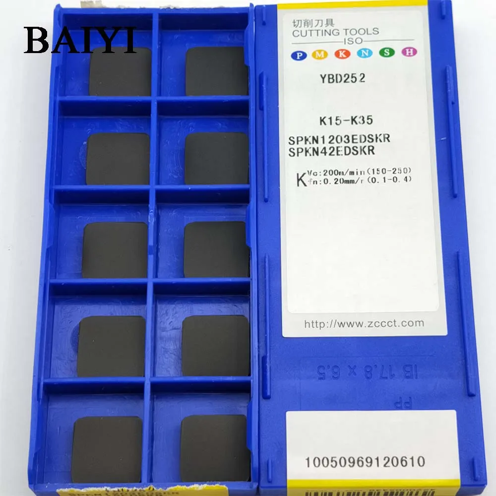 10 шт SPKN1203EDSKR YBD252 Токарные режущие инструменты SPKN 1203 EDSKR пластины из карбида