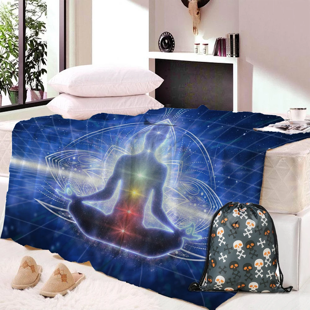 Индийская религия буддизм Мандала 3D печатное плюшевое одеяло с капюшоном для