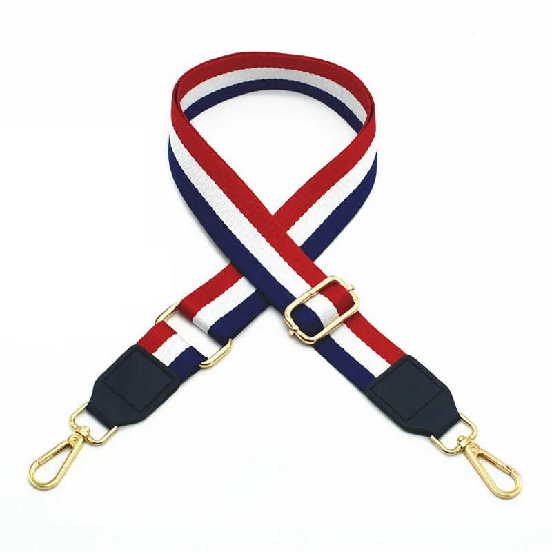 Red-White-Blue Модный нейлоновый ремень в полоску, сменная сумка через плечо, аксессуары для женщин, сумка на ремне, регулируемая длинная сумка, ремешок с ручкой для женщин - Цвет: Red-White-Blue
