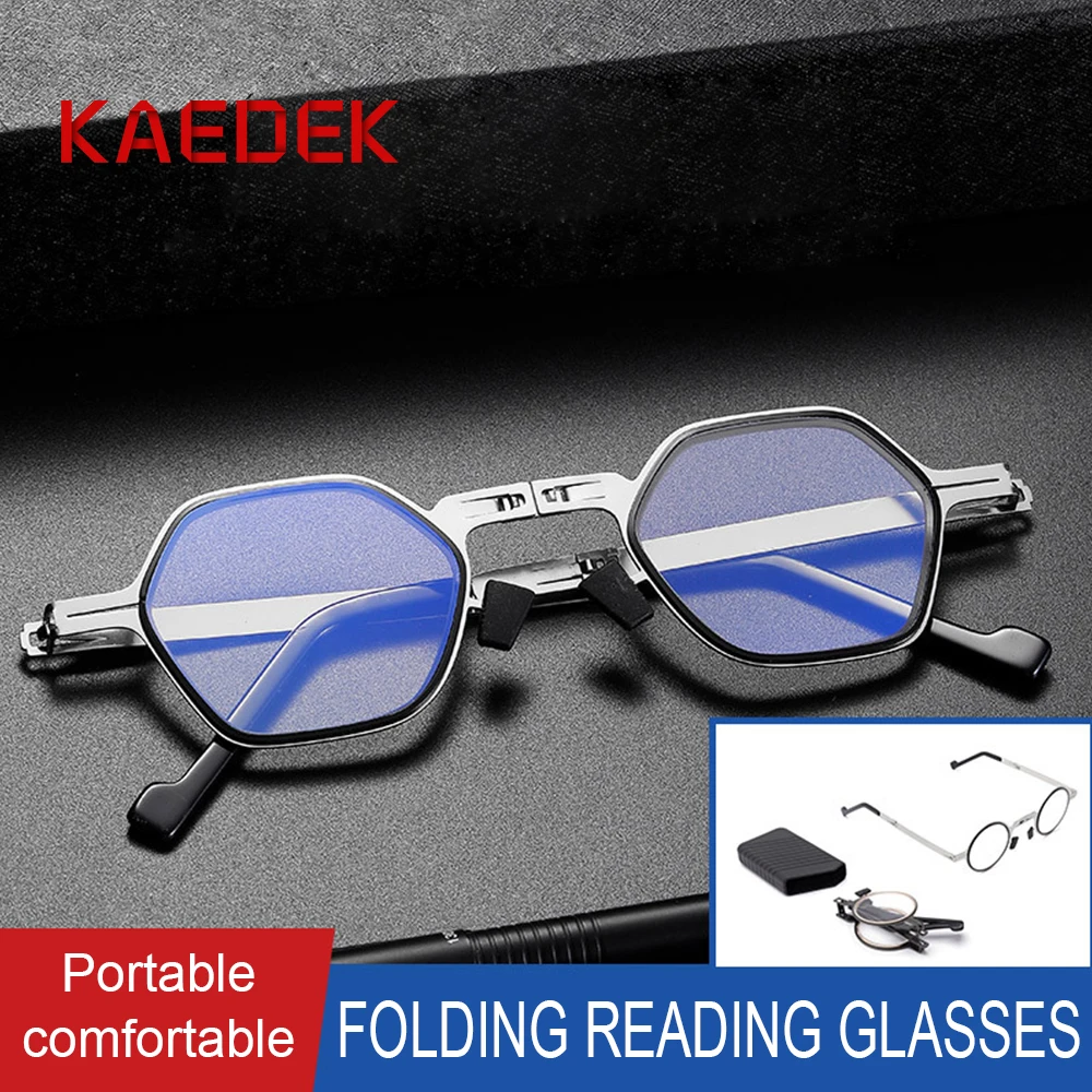 

KAEDEK Anti Blue Blocking Folding Reading Glasses Men Women 2020 Presbyopia Hyperopia Diopter Screwless Foldable Eyeglasses