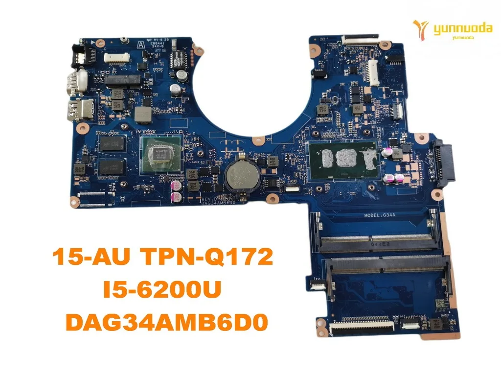 

Оригинальная материнская плата для ноутбука HP 15-AU TPN-Q172 859247-001 859247-601 DAG34AMB6D0 с фотоэлементами, проверенная, хорошая Бесплатная доставка