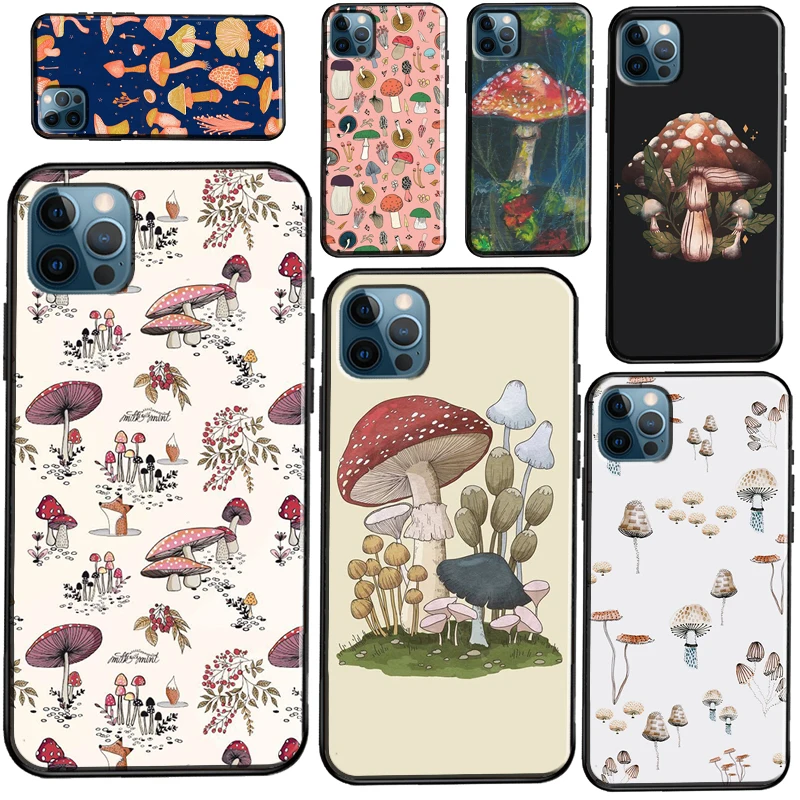 

Mushroom Aesthetic Soft Phone Case For iPhone 11 13 Pro Max 12 Mini 6S 7 8 Plus X XR XS Max SE 2020 Fundas