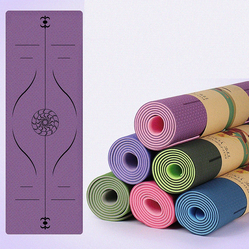 

Коврик для йоги из термопластичного эластомера, нескользящий спортивный коврик 6 мм для фитнеса, плоский поддерживающий Коврик для йоги, дл...