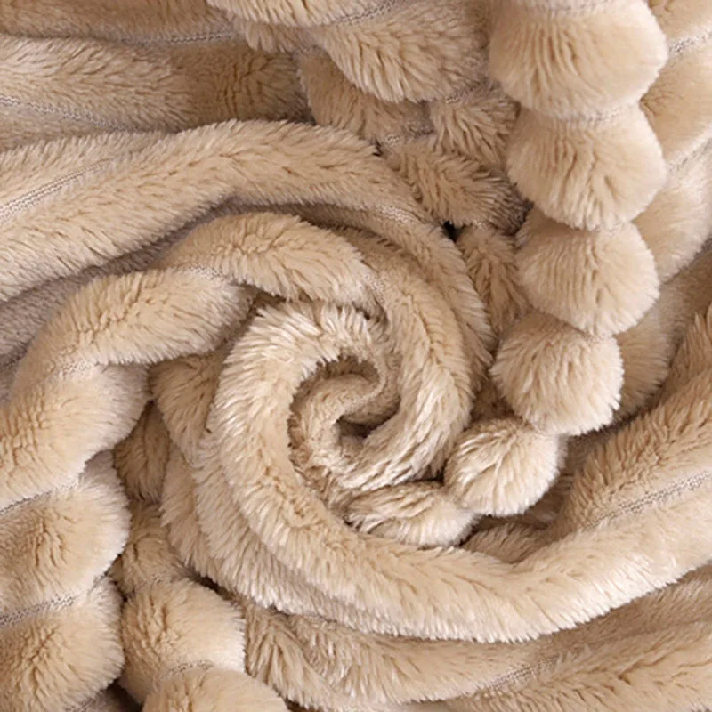 

Fall Winter Striped Blanket Soft Warm Flannel Blankets Sheet Bedspread Solid Throw Comforter for Sofa Home Kids Bed Cover manta