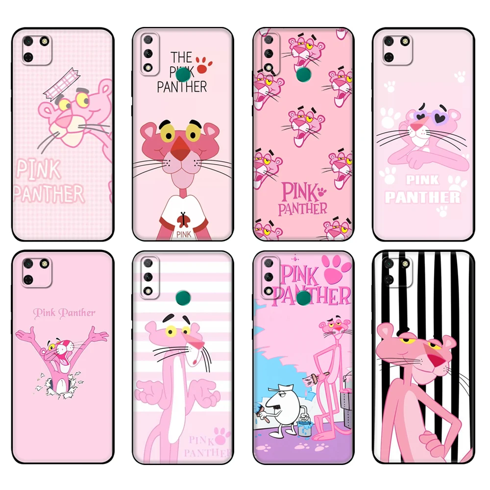 Черный чехол из ТПУ для Huawei Y9S, Y6S, Y8S, Y5P, Y7P, Y8P, чехол для Huawei Y5 lite Prime 2018, Y6 2019, милый мультяшный чехол с розовой пантерой