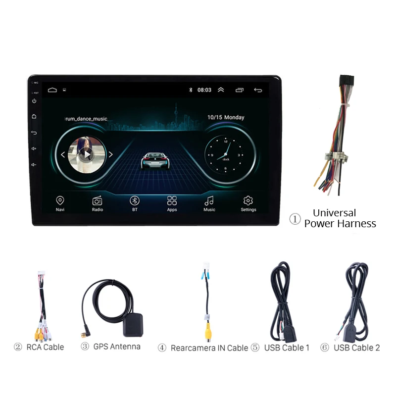 Car Multimedia Player 2 din Android Stereo Radio Bluetooth WIFI Audio Mirrorlink MP5 GPS Navigation Camera universal | Автомобили и