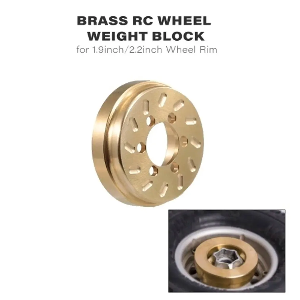 

2PCS Brass Weights 63g Internal Counterweight 1.9 2.2 Inch Beadlock Tire Hub For 1/10 Climbing Car Model