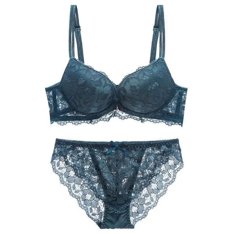 

Small breasts gather adjustable underwear sexy temptation breathable girl lace female beautiful back bra underwear set bra+under