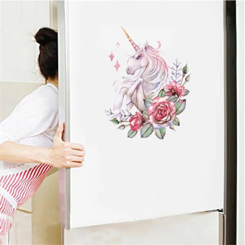 1 шт. Кухня холодильник наклейка на дверь стену кролик Единорог Настенная