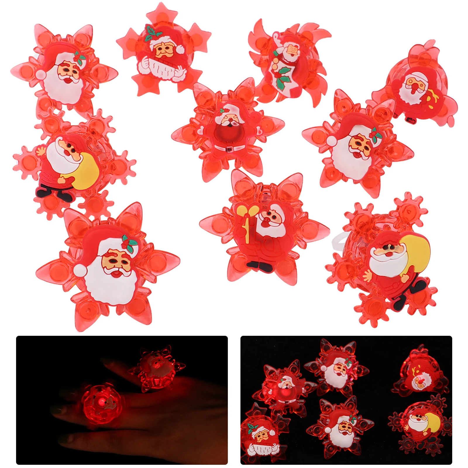 

10 Pcs Light Up Toy Glow Spin Rings
