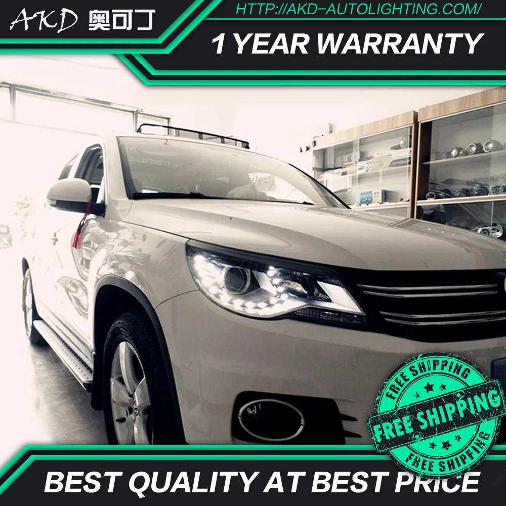 AKD тюнинг автомобильных фар для VW Tiguan 2010 светодиодные фары DRL ходовые огни Bi Xenon Beam