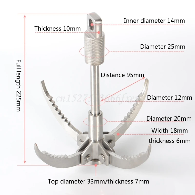 

Multifunction Stainless Steel Grappling Hook Folding 4 Claws Climbing Carabiner for Camping Hiking Outdoor Survival Gear