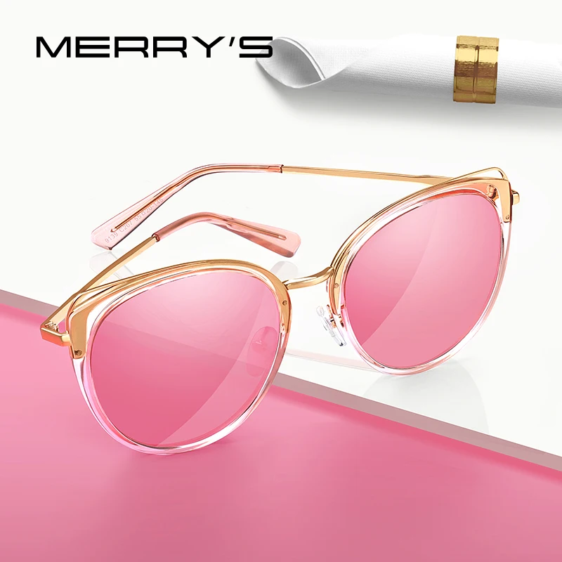 Женские солнцезащитные очки MERRYS дизайнерские Роскошные брендовые кошачий глаз