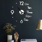 Зеркальные настенные часы 3D современного дизайна, креативные настенные часы сделай сам, съемные художественные наклейки, домашний декор, гостиная, кварцевые часы с иглами