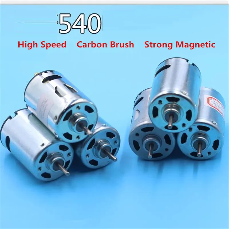 

540 Motor Electric High Speed DC 7.2V 22000rpm 14.4V 26000rpm Strong Magnetic Carbon Brush Reversed Moteur 12V DIY Drill Tool