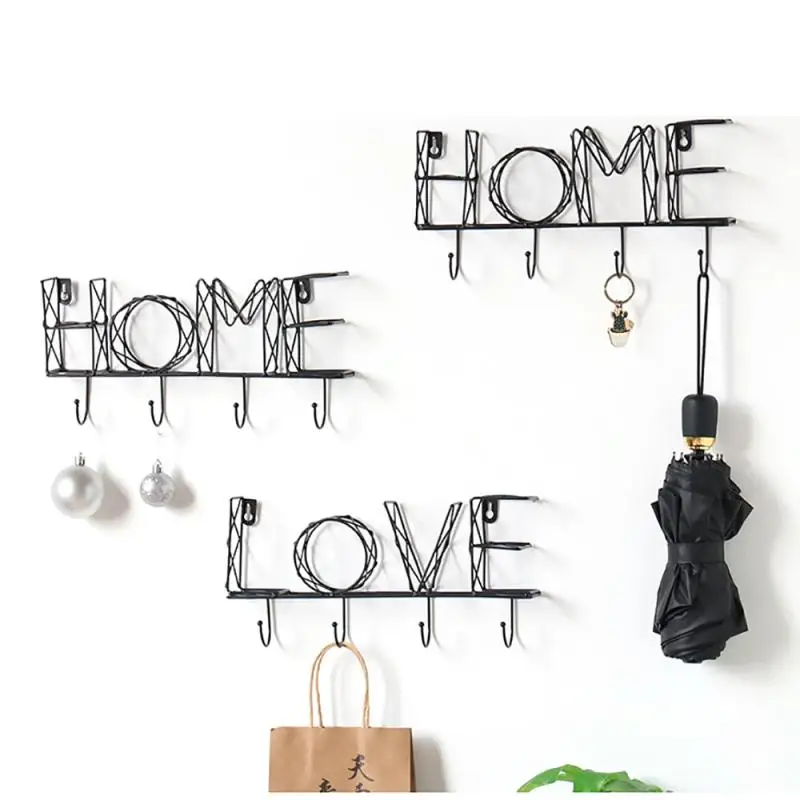 

HOME LOVE Iron Wall Hanging Hooks for Key Holder Wall Hanger Rack Bathroom Accessories Housekeeper Decoration